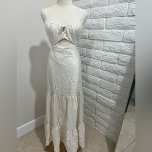 Express Cream Backless Maxi Dress